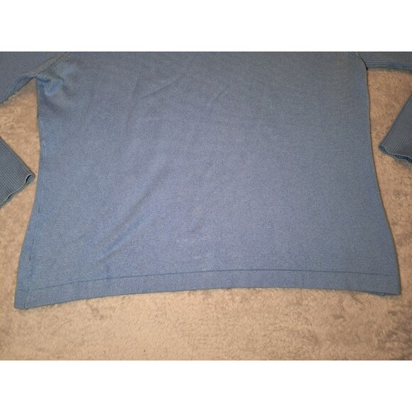 ZZ Silk Cashmere Womens Blue Top Turtleneck XL Extra Large Soft Comfy - Picture 2 of 9